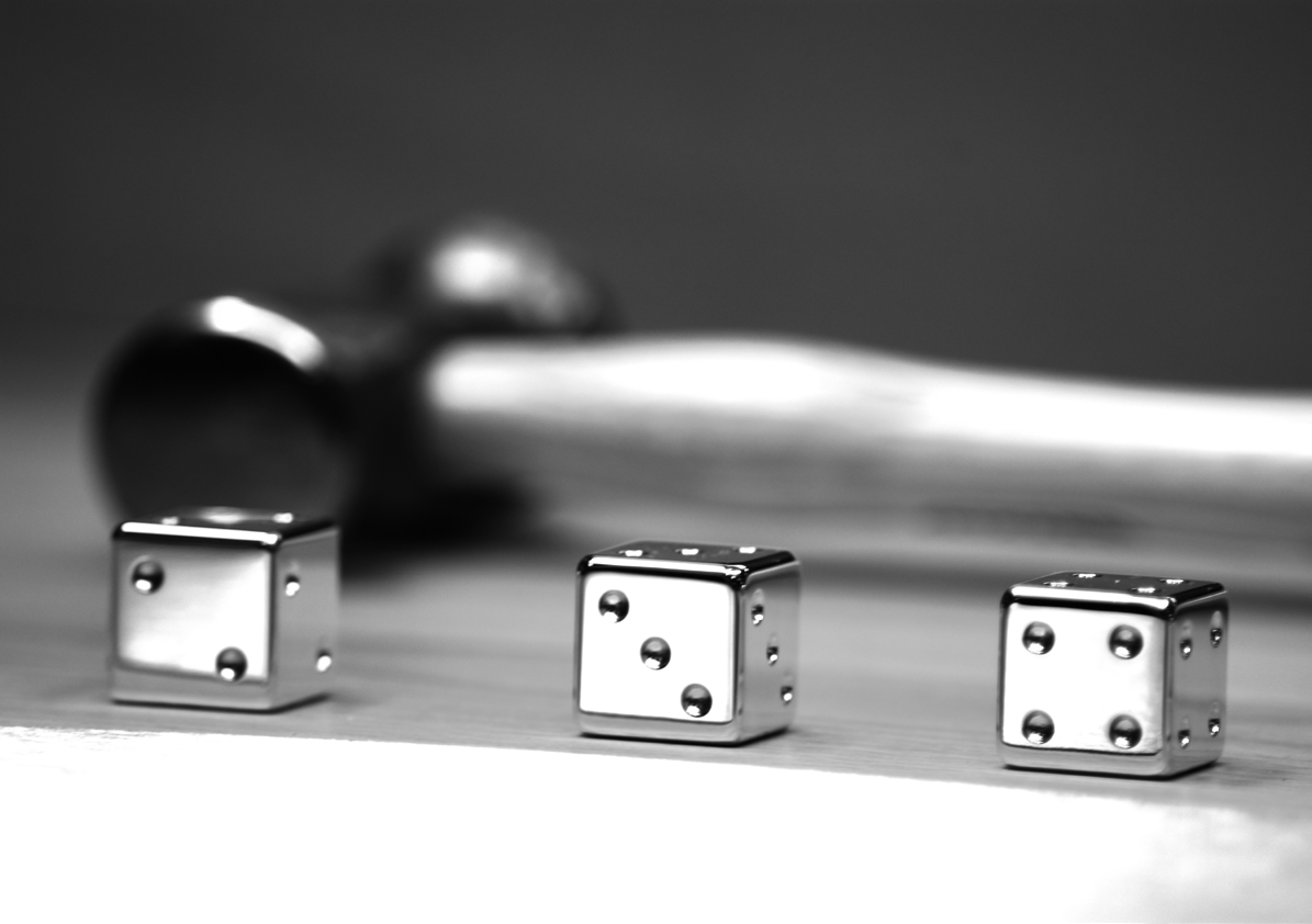 Dice lineup, alternate angle