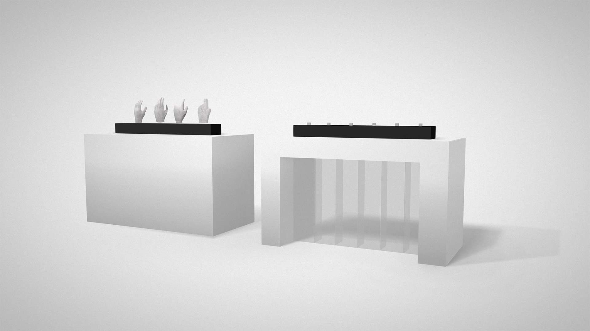 Work vs Luck sculptural dice installation